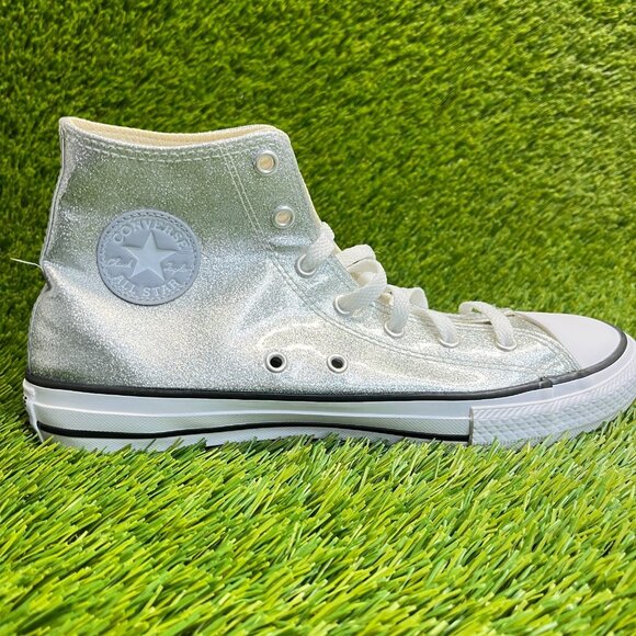 Converse Chuck Taylor All Star High Boys Size 6Y Silver Athletic Shoes Sneakers - Picture 4 of 10